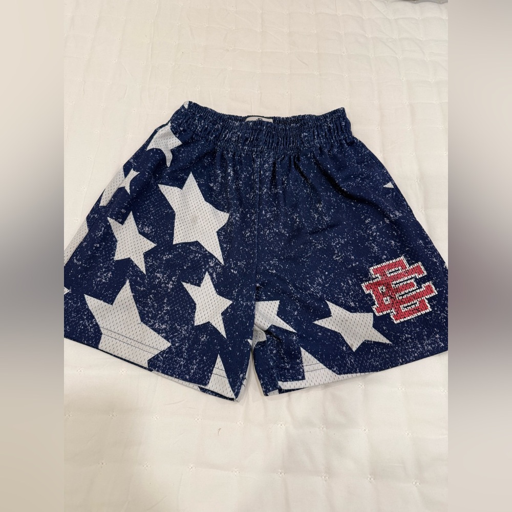Eric Emanuel Navy Mesh Athletic Shorts with White Drawcord